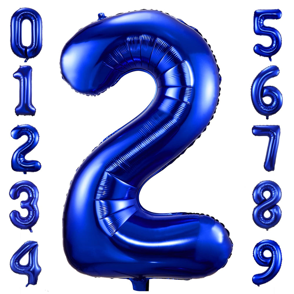 BBPOOL navy blue number 2 balloon 40 inch for standout birthday displays