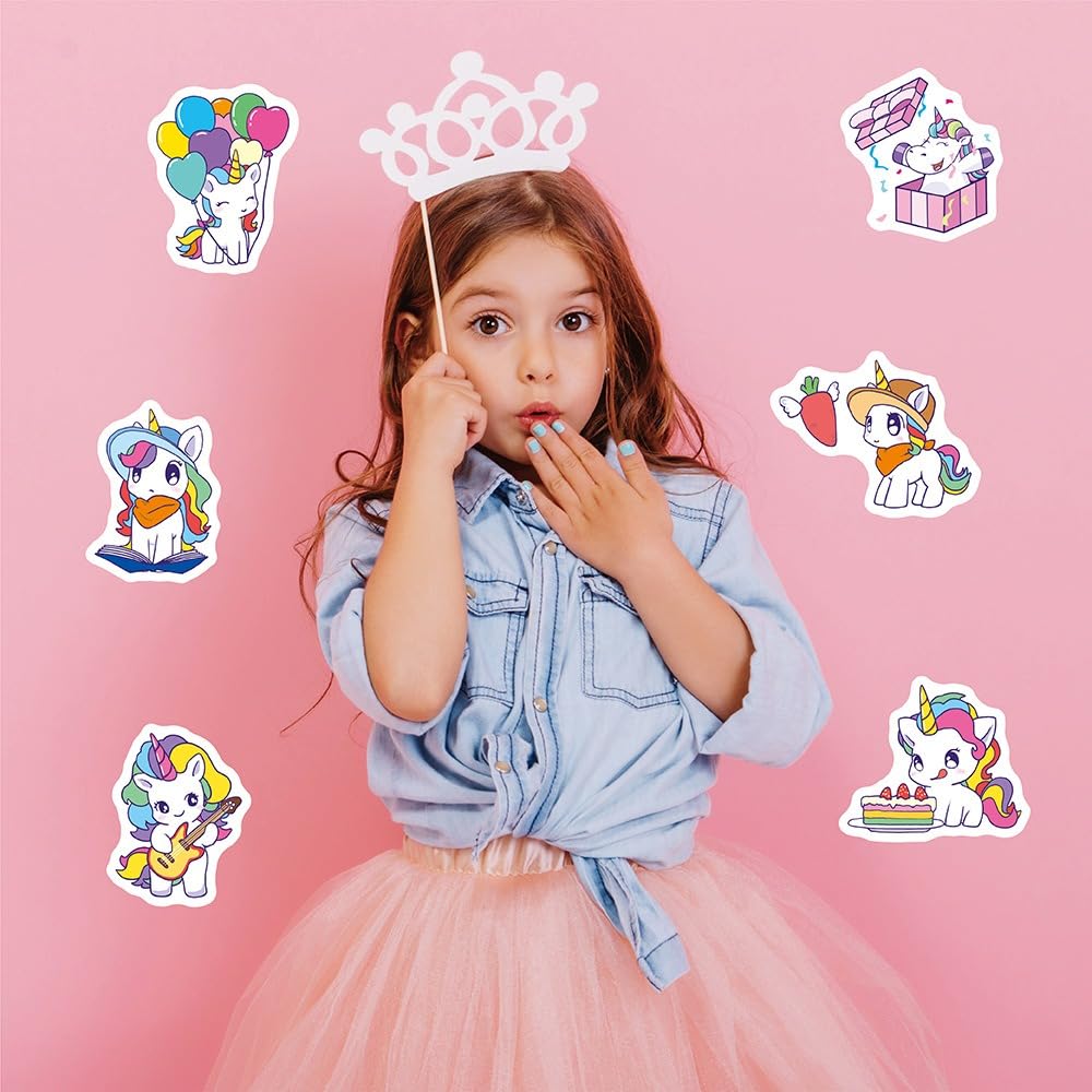 BBPOOL unicorn stickers as party favors with vibrant unicorn designs