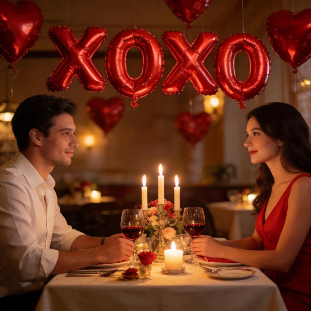 BBPOOL XOXO letters balloons 16in with glossy red finish for eye-catching decor
