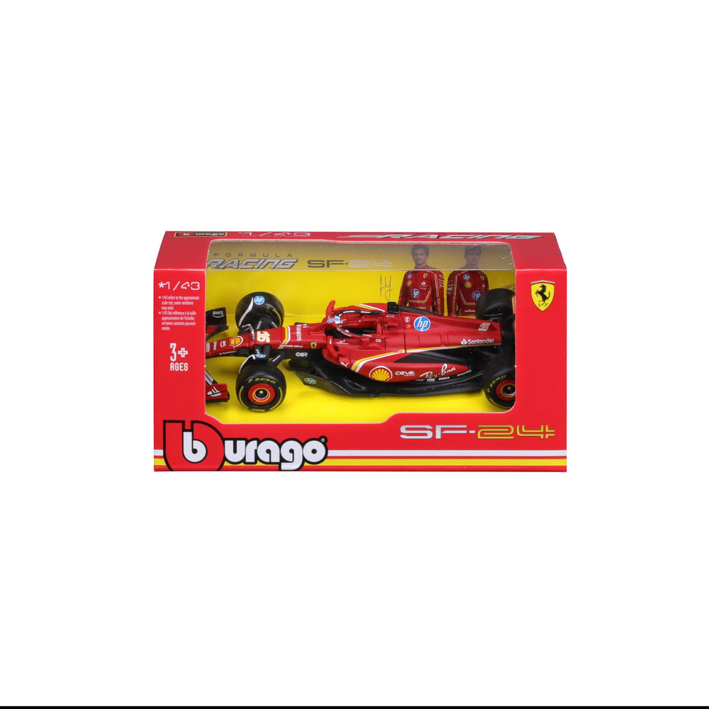 Bburago Ferrari SF-24 1:43 scale ideal for compact display.
