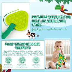 BBWOO baby interacts with color-saturated pages supporting early language and sensory skills.