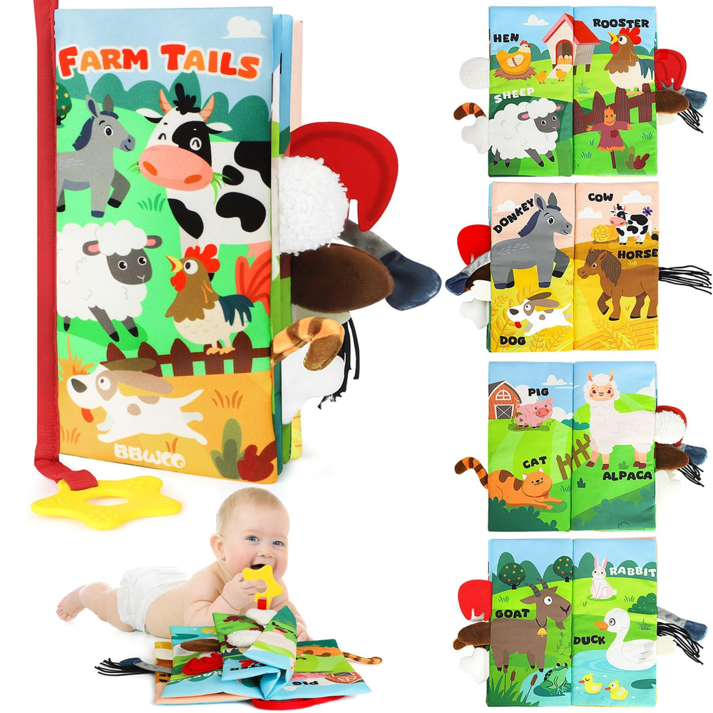 BBWoo soft baby book toy with crinkle pages for sensory exploration
