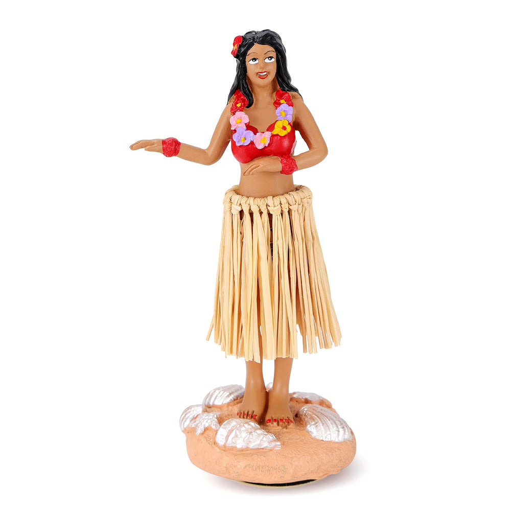 BCSmyer dancing hula girl dashboard doll on car dash, adding cheerful decor