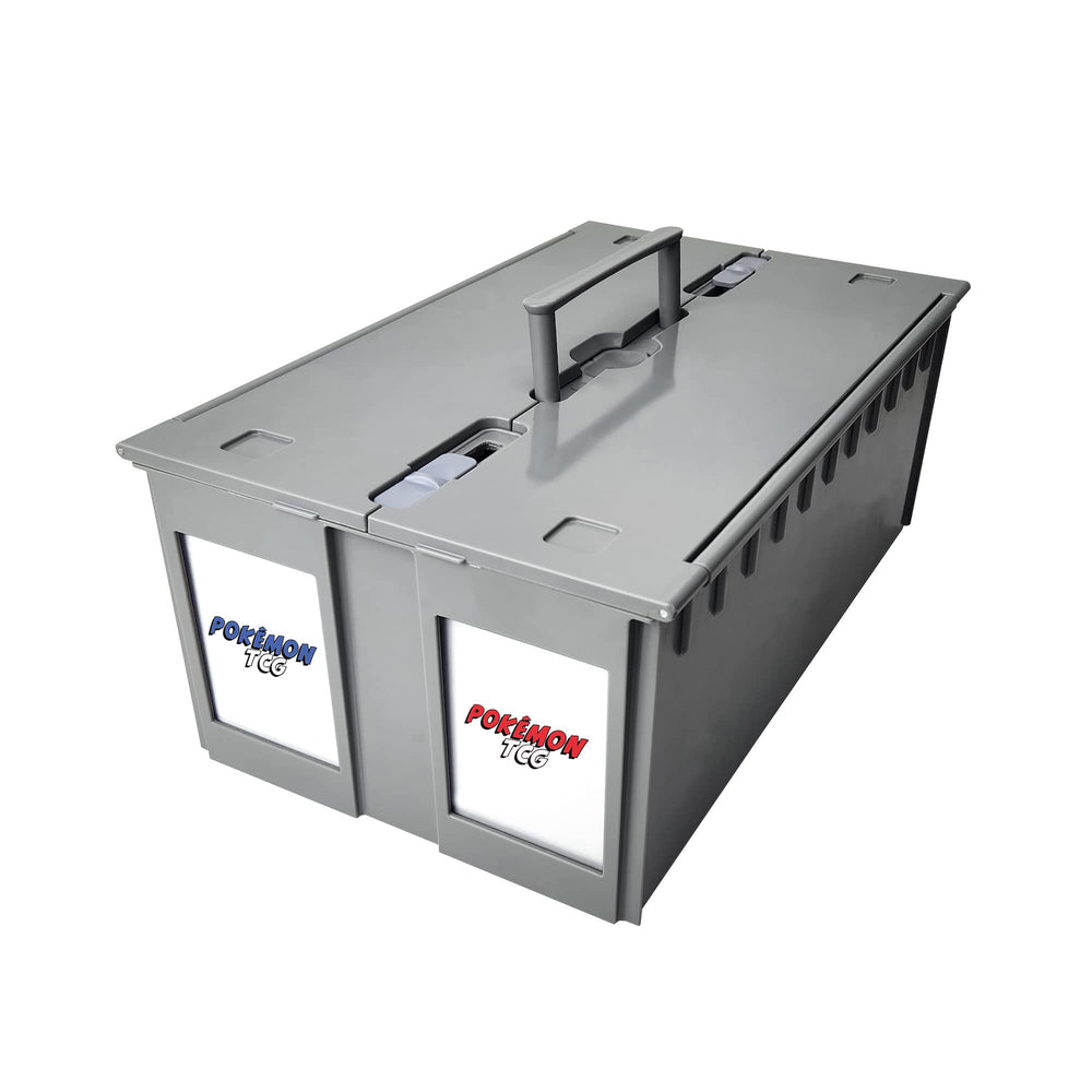 BCW 2-Row Graded Card Storage Box in gray for secure transport and storage.