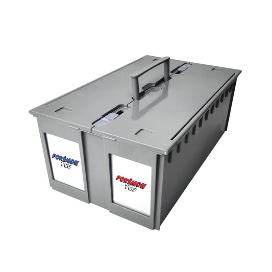 BCW 2-Row Graded Card Storage Box in gray for secure transport and storage.