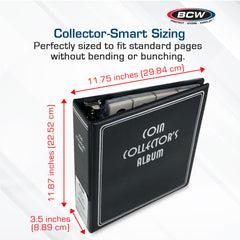 BCW 3-Inch Coin Album D-ring close-up highlighting secure binding that keeps pages aligned