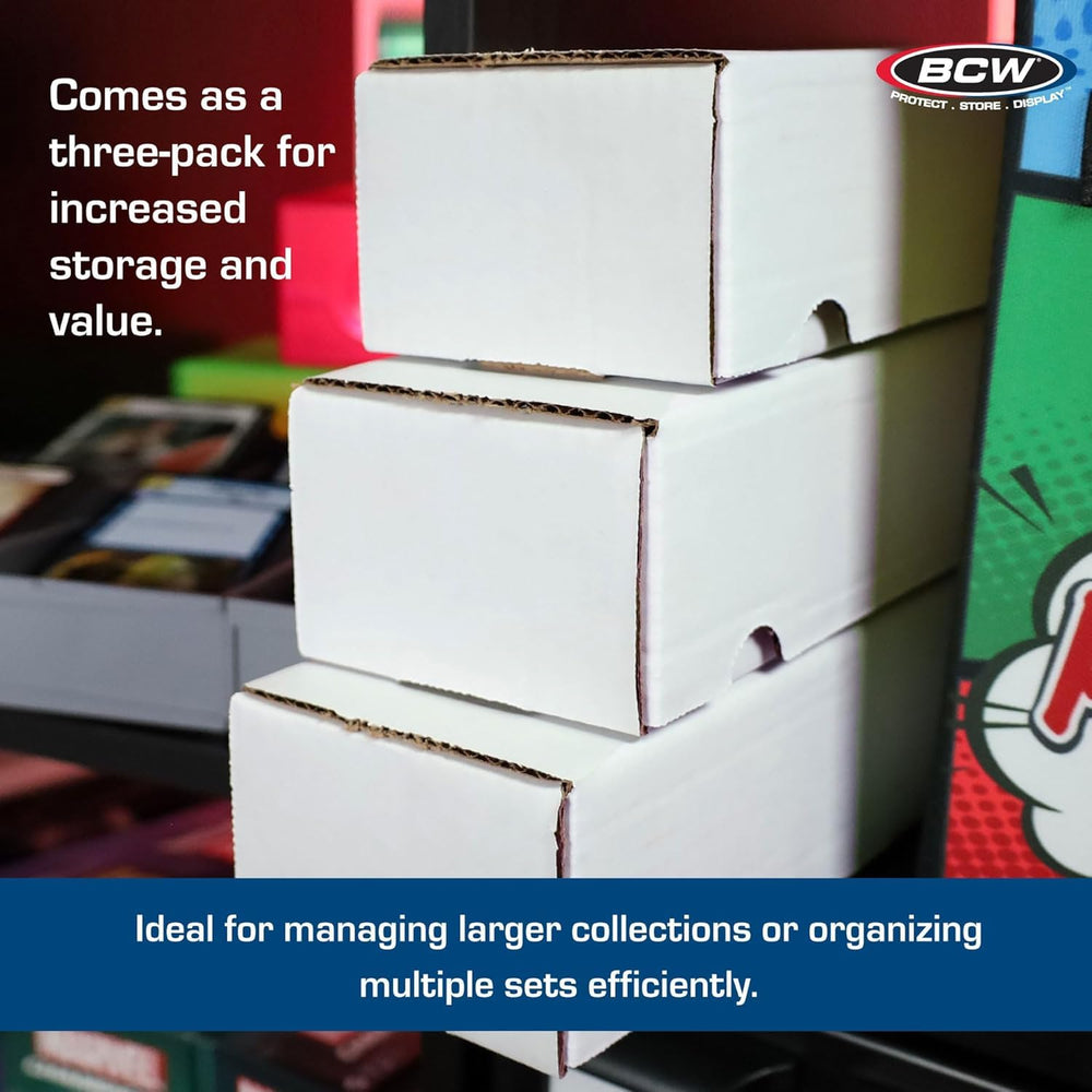 BCW 800ct packaging highlighting capacity for Pokemon and sports cards