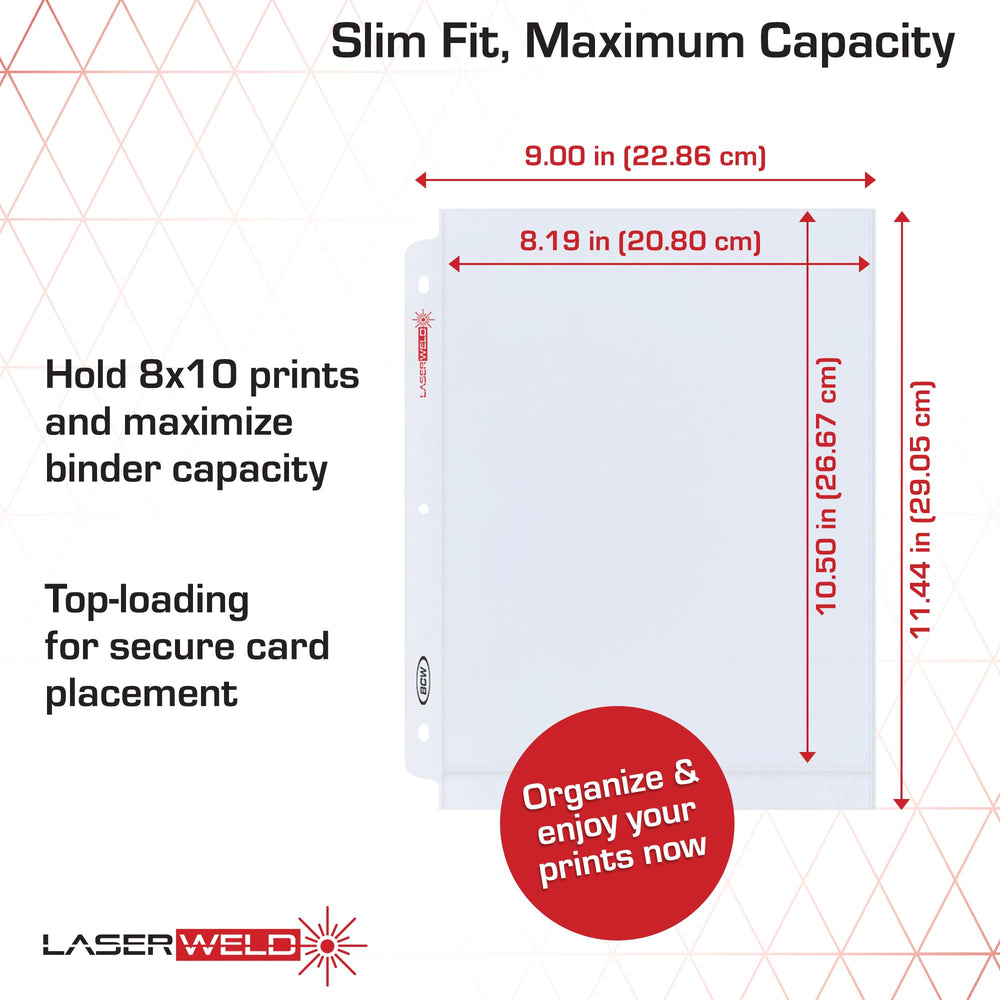 BCW 8x10 photo sleeve offers archival-clear visibility for photos.