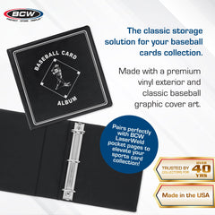 BCW Baseball Album Heavy-Duty D-Ring ensures smooth page turning and lasting durability.