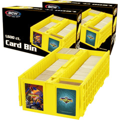 BCW Collectible Card Bin with closed lid protects cards during transport.