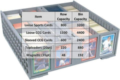 BCW Collectible Card Bin gray two-pack lid opening view shows dual hinged lids.