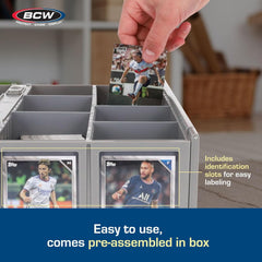 BCW Collectible Card Bin gray two-pack partitions allow flexible organization of card types.