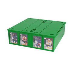BCW Collectible Card Bin Green with durable construction for safe long-term card storage.