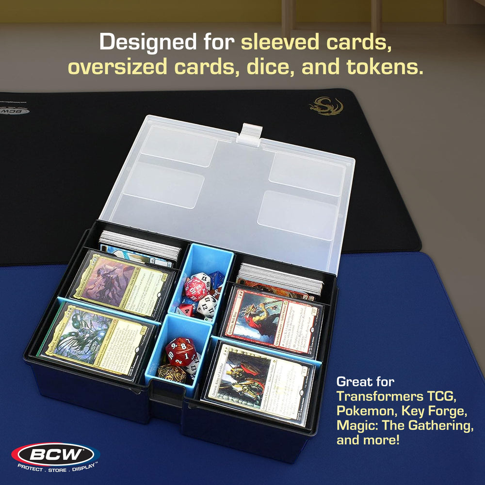 BCW Prime X4 XL back compartments store tokens and extra cards