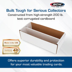 BCW Shoe Storage Card Box side view highlights compact footprint for shelf placement