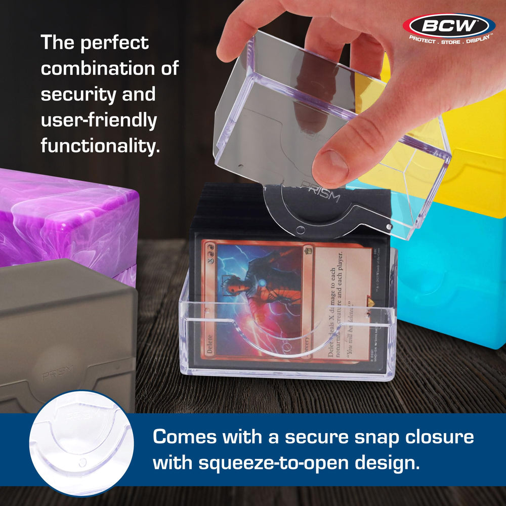BCW Spectrum Prism deck case holds up to 100 double-sleeved cards.