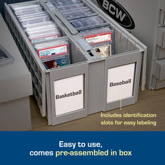 BCW stackable-feet align with lids for secure, space-saving stacking.