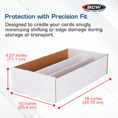 BCW Super Shoe Storage Box capacity highlights space for thousands of cards.