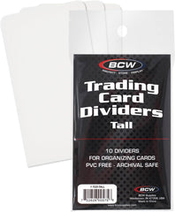 BCW tall trading card dividers archival write-on tabs for organized storage