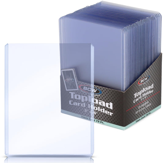 BCW Thick 79PT card top-load 3x4 pack: secure hold for jersey cards and memorabilia.