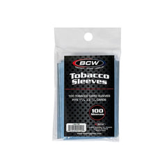 BCW tobacco card sleeves 100-pack with crystal clear visibility.
