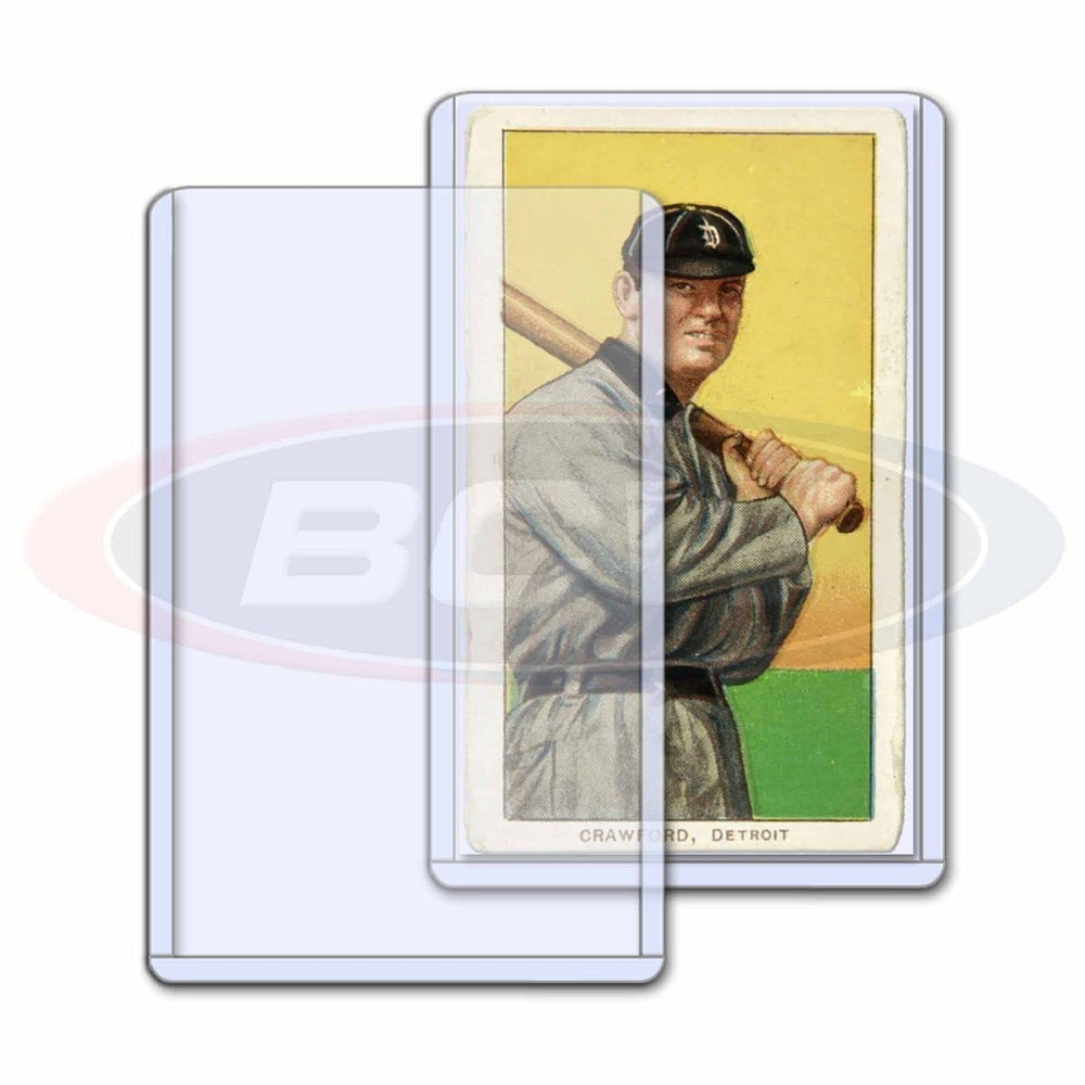 BCW tobacco card topload holder interior view; rigid protection against bending
