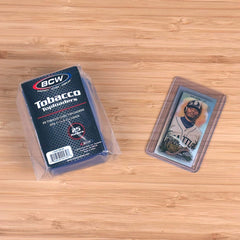 BCW tobacco card topload holder packaging; ready for safe storage and display
