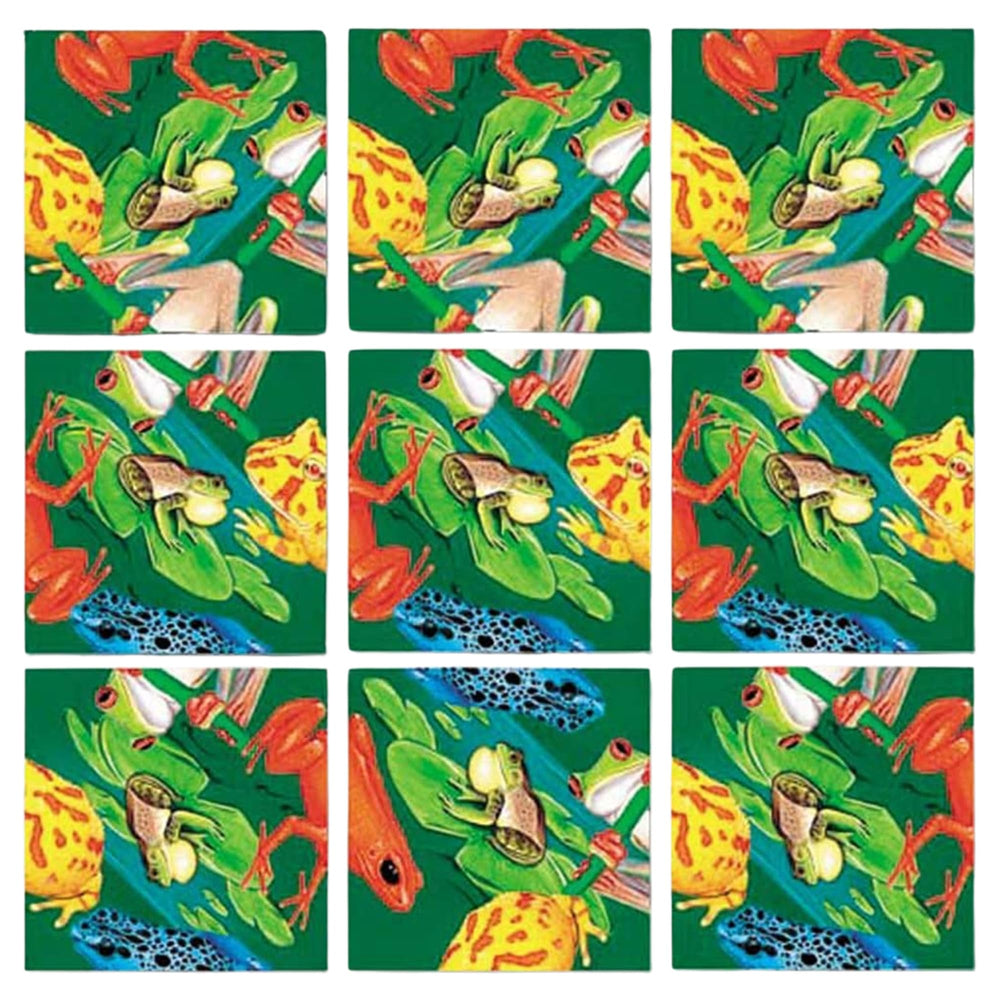 B.Dazzle Scramble Squares Frogs artwork showcases vibrant frog species for a colorful brain teaser.