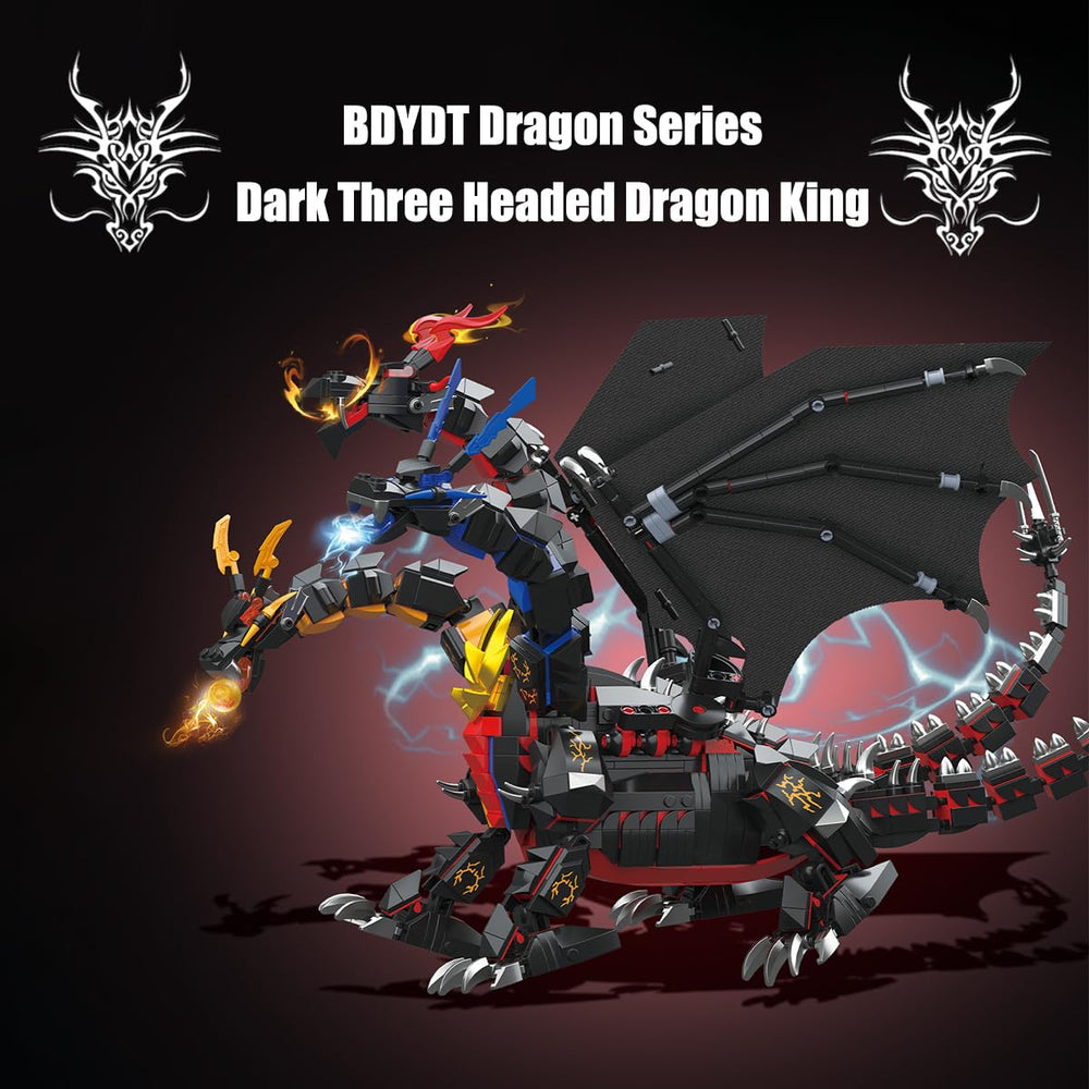 BDYDT dragon series blue head dragon king with dramatic stance for display