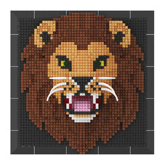 BDYDT lion portrait building blocks detail showing intricate features