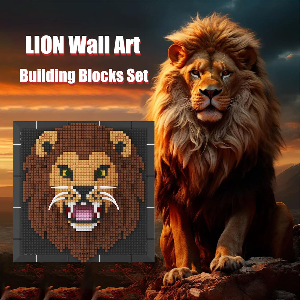 BDYDT step-by-step lion assembly guiding to a finished artwork
