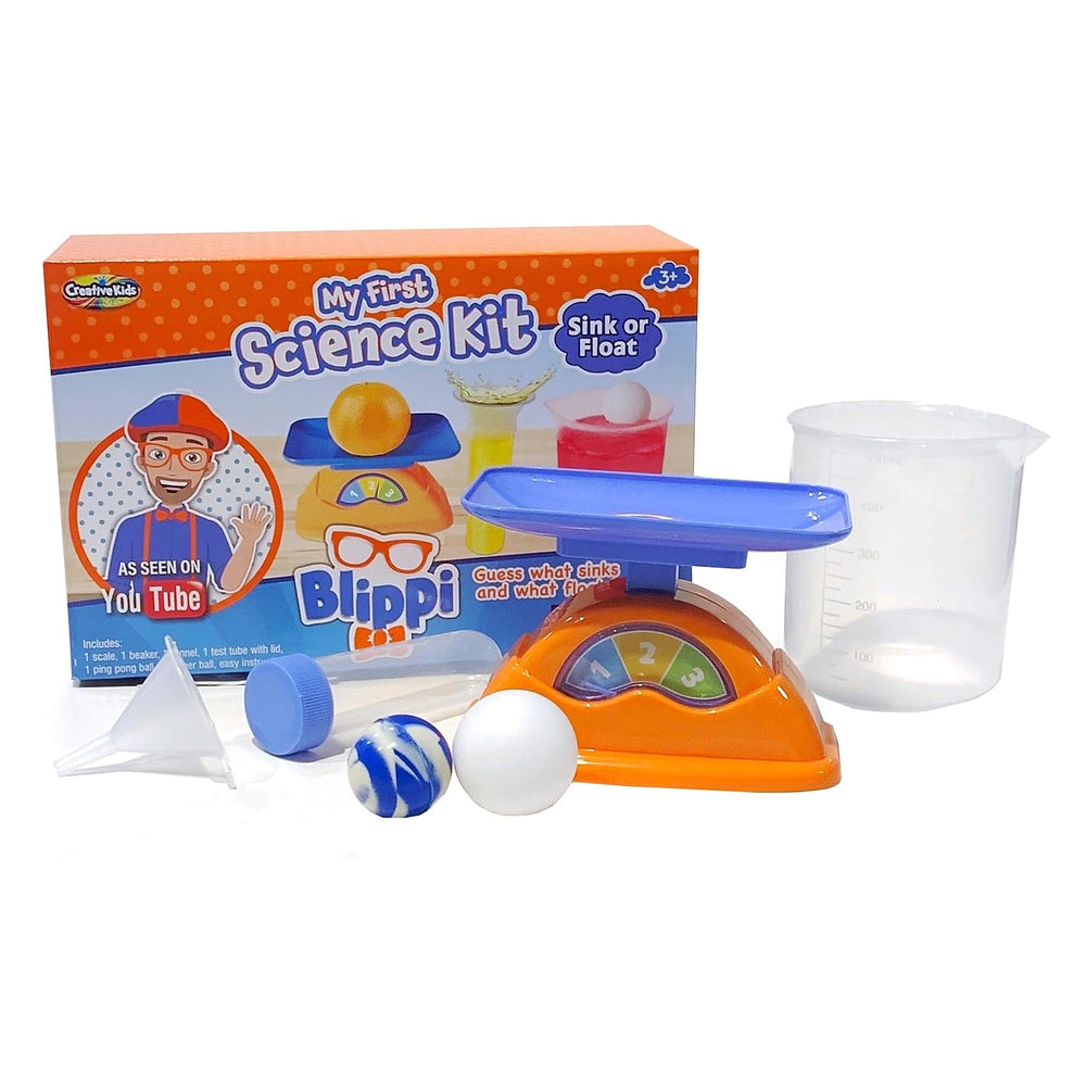 Be Amazing! Toys Blippi First Science Sink or Float kit setup with buoyancy exploration.