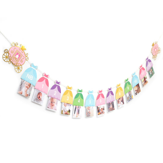 BEADED Princess 12 Month Banner design for a bright photo backdrop.