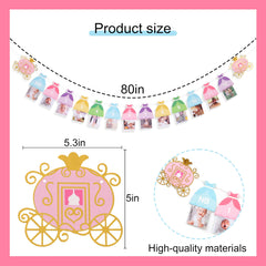 BEADED Princess 12 Month Banner garland adds festive charm to parties.