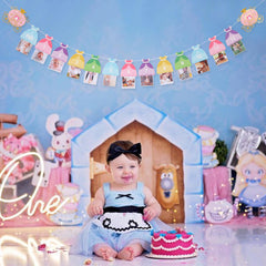 BEADED Princess 12 Month Photo Prop Banner offers quick, reusable party photos.