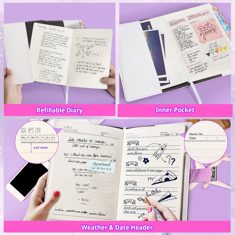 Beadsky Diary with Lock weather date week memo organize entries