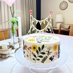 BEAIMUXI pink rose topper on wood poles adds delicate charm to cakes