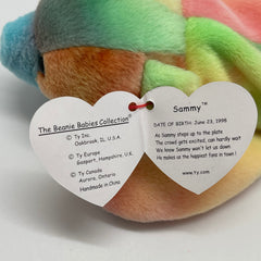 Beanie Babies Sammy the Bear retro display piece from 1999 collection.
