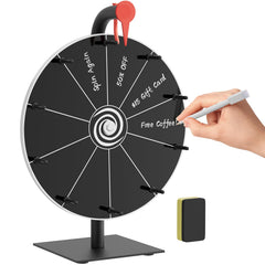 Bearfire 12-inch prize wheel on a stand with colorful segments for events.