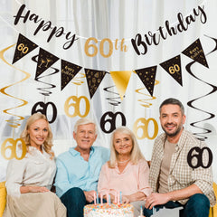 BRT Bearingshui black and gold decor kit to complement party balloons.