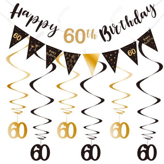 BRT Bearingshui happy 60th banner elevates milestone celebrations with elegant black and gold flair.