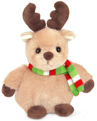 Bearington Bucky Reindeer plush in 7-inch size for cozy holiday cuddles.