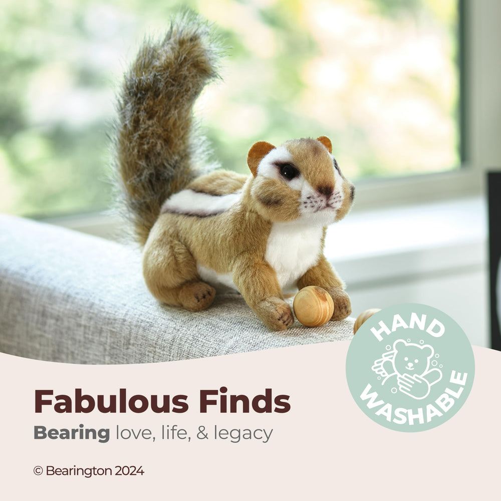 Bearington Chippie chipmunk plush with hand-sewn nose and lifelike charm.