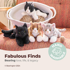 Cleo plush features lifelike Siamese details and sparkling eyes.