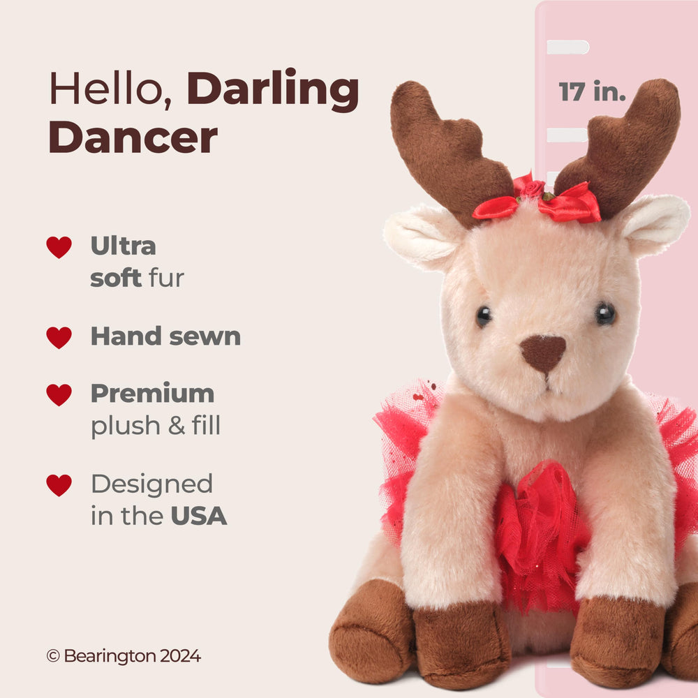 Close-up of Darling Dancer Reindeer tutu detail showing festive style.