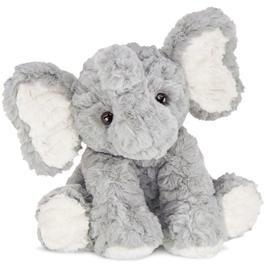 Bearington Dinky elephant plush, 11-inch size, ideal for cuddles and infant play.