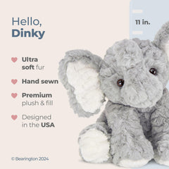 Bearington Dinky plush with floppy ears, engaging sensory play for babies.