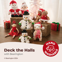 Bearington Jolly Gingerbread plush shows bean bag weights for stable, upright display