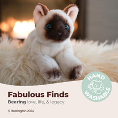 Bearington Lil’ Cleo Siamese cat plush floppy body inspires imaginative playtime