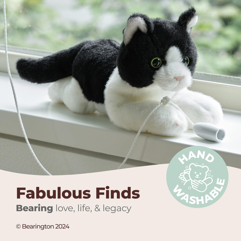 Bearington Lil' Domino plush tail shot showing cuddle-friendly design and pose.